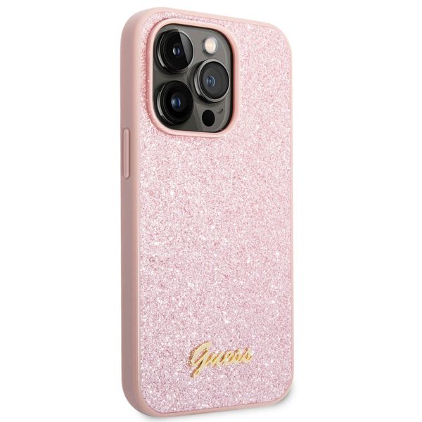 Guess Coque Glitter Flakes Apple iPhone 14 Pro - Rose