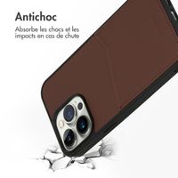 Accezz Coque en cuir de qualité supérieure avec fentes pour cartes Apple iPhone 14 Pro Max - Marron