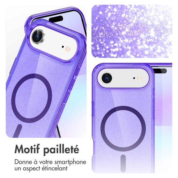 imoshion Coque Pailletée avec MagSafe Apple iPhone Air - Violet