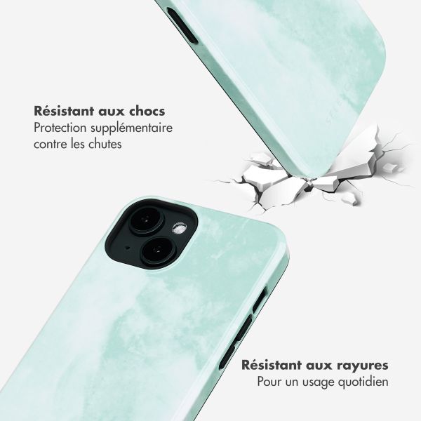 Selencia Coque arrière Vivid Tough avec MagSafe iPhone 14 - Marble Grayed Jade