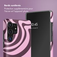 Selencia Coque arrière Vivid avec MagSafe Samsung Galaxy S25 Ultra - Wavy Swirl Pink Plum
