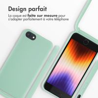 imoshion Coque en silicone avec cordon Apple iPhone SE (2022 / 2020) / 8 / 7 - Vert menthe