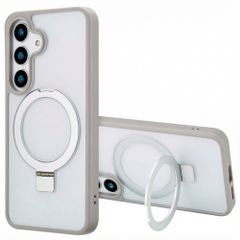 Accezz Coque Ring Stand avec MagSafe Samsung Galaxy S25 Plus - Gris