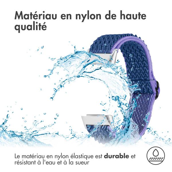 imoshion Bracelet en nylon élastique Fitbit Charge 5 - Bleu foncé