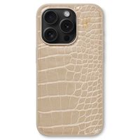 iDeal of Sweden Coque Vegan Leather iPhone 15 Pro - Warm Beige Croco