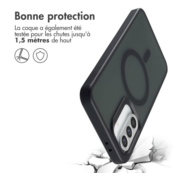 Accezz Coque Givrée Robuste avec MagSafe Samsung Galaxy A36 / A56 - Noir