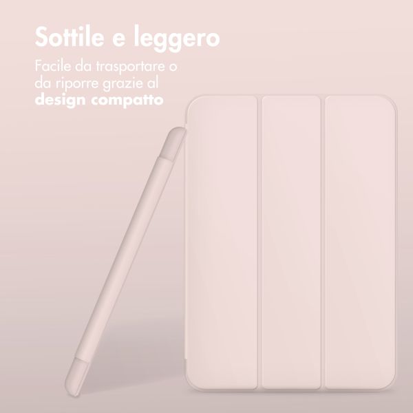 Accezz Coque tablette portefeuille Smart Silicone Samsung Galaxy Tab A9 8.7 pouces - Rose