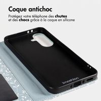 imoshion Étui de télephone portefeuille Design Samsung Galaxy A37 (5G) - Smoke Green Flowers