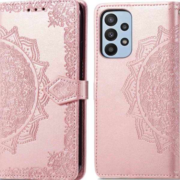 imoshion Etui de téléphone portefeuille Mandala Samsung Galaxy A23 (5G) - Rose Dorée