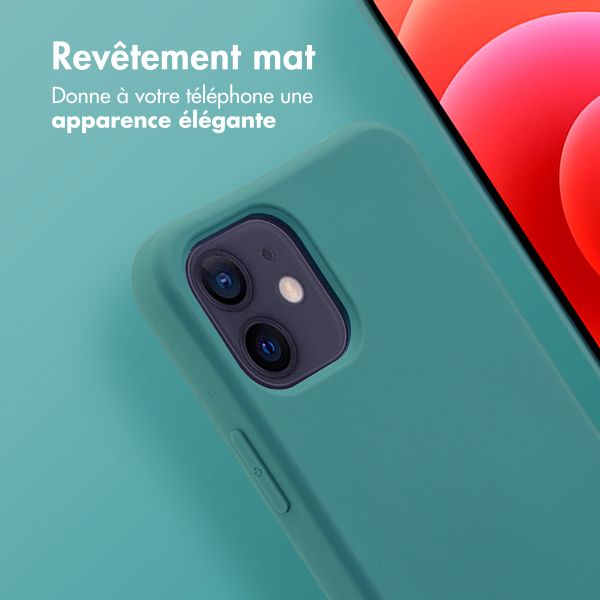 imoshion Coque arrière Color avec cordon amovible et MagSafe Apple iPhone 12 (Pro) - Vert foncé