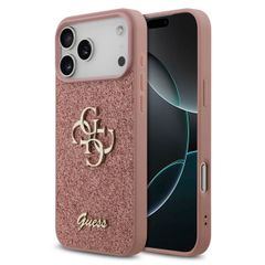 Guess Coque 4G Metal Logo Glitter Apple iPhone 17 Pro Max - Rose