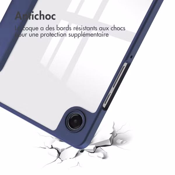 imoshion Coque tablette rigide Trifold Samsung Galaxy Tab A11 / A9 8.7 pouces - Bleu foncé