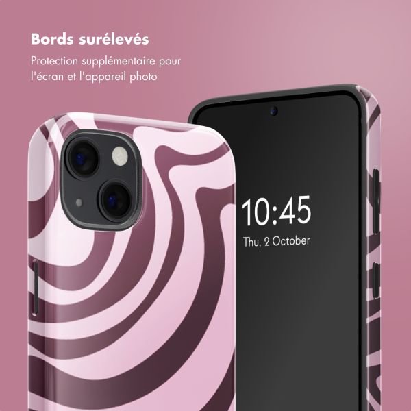 Selencia Coque arrière Vivid avec MagSafe Apple iPhone 13 - Wavy Swirl Pink Plum