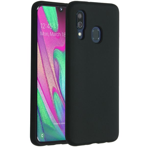 Accezz Coque Liquid Silicone Samsung Galaxy A40 - Noir