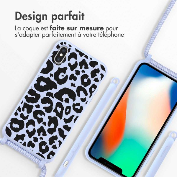 imoshion Coque design en silicone avec cordon Apple iPhone X / Xs - Animal Lila