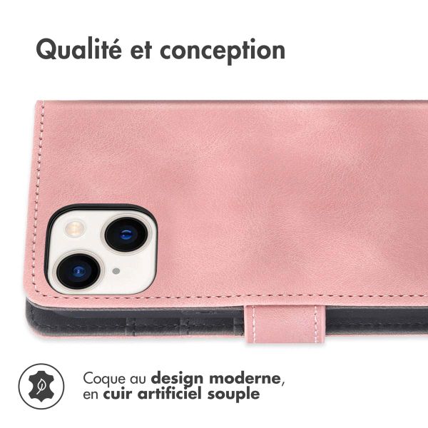 imoshion Etui de téléphone portefeuille avec cordon iPhone 15 - Rose