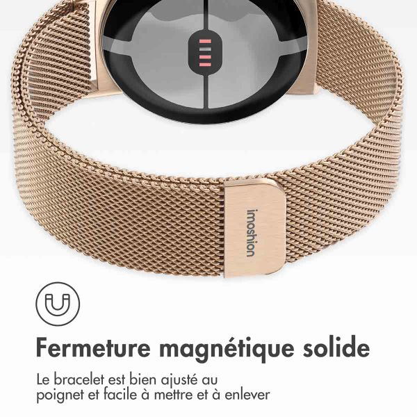 imoshion Bracelet magnétique milanais Google Pixel Watch 3 - 45 mm - Or rose