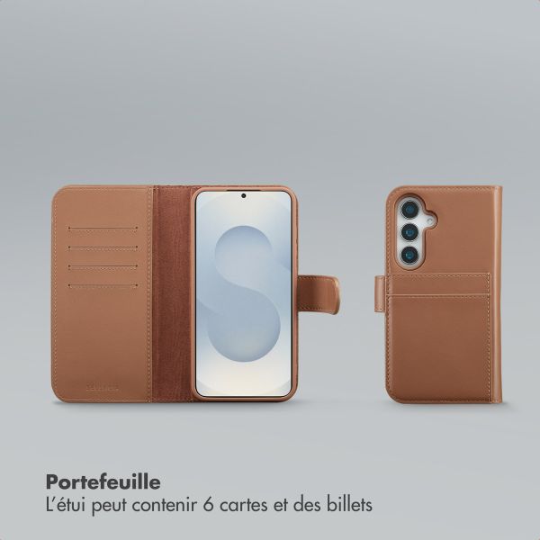 Selencia Étui portefeuille amovible Olyn avec MagSafe Samsung Galaxy S24 / S25 - Marron
