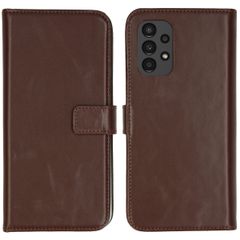 Selencia Étui portefeuille en cuir véritable Samsung Galaxy A13 (4G) - Marron
