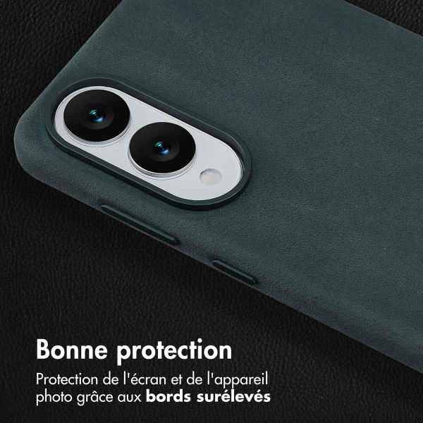Accezz Coque MagSafe en cuir vintage Samsung Galaxy S25 Edge - Smokey Green
