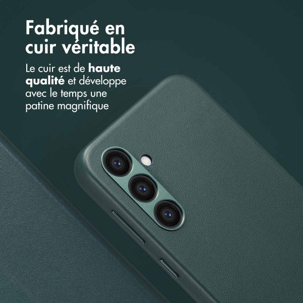 Accezz Étui de télephone portefeuille en cuir 2-en-1 avec MagSafe Samsung Galaxy S24 Plus - Cedar Green