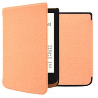 imoshion Étui de liseuse portefeuille Canvas Sleepcover Pocketbook Touch Lux 5 / HD 3 / Basic Lux 4 / Vivlio Lux 5 - Peach