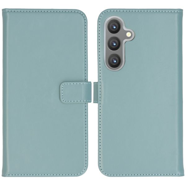 Selencia Étui de téléphone portefeuille en cuir véritable Samsung Galaxy S24 Plus - Air Blue