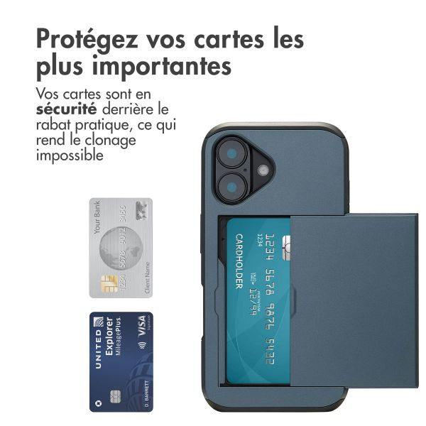 imoshion Coque arrière avec porte-cartes iPhone 16 - Bleu foncé