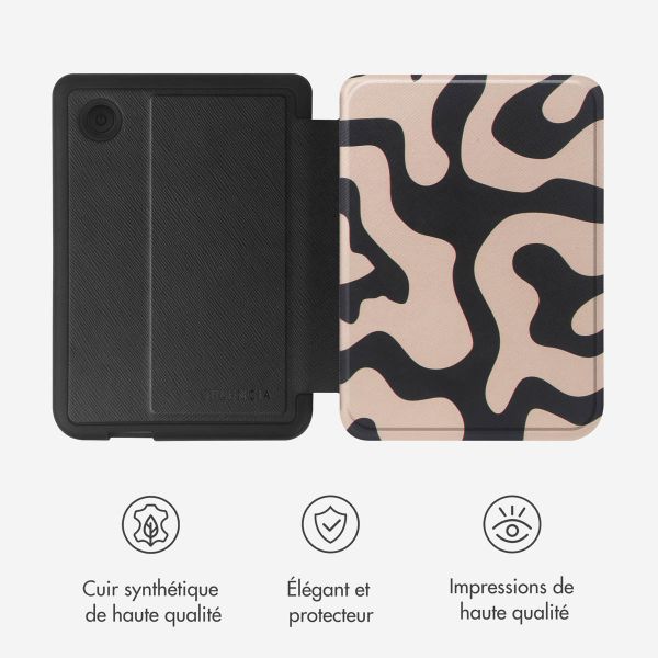 Selencia Étui de liseuse portefeuille Vivid Kobo Clara Colour / Clara BW - Art Wave Black