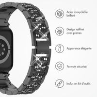 Selencia Bracelet à maillons scintillants Apple Watch Series 1 t/m 9 / SE (38/40/41 mm) | Series 10 / 11 (42 mm) - Noir