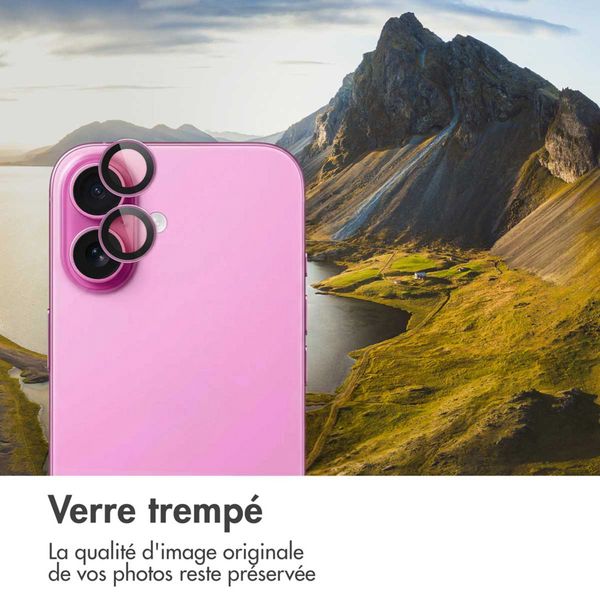 imoshion Lot de 2 protections d'objectif de caméra Apple iPhone 16 / 16 Plus - Rose