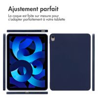 Accezz Coque Liquid Silicone avec porte-stylet iPad Air 11 pouces (2024) M2 / Air 5 (2022) / Air 4 (2020) - Bleu foncé