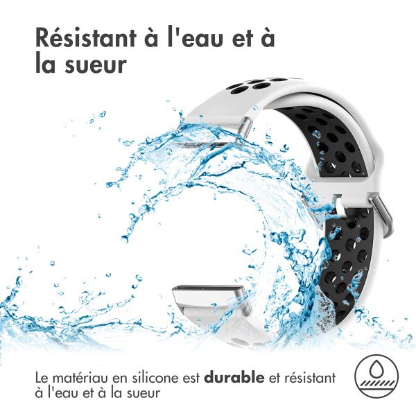 imoshion Bracelet sportif en silicone Fitbit Versa 4 / 3 / Sense (2) - Blanc/Noir