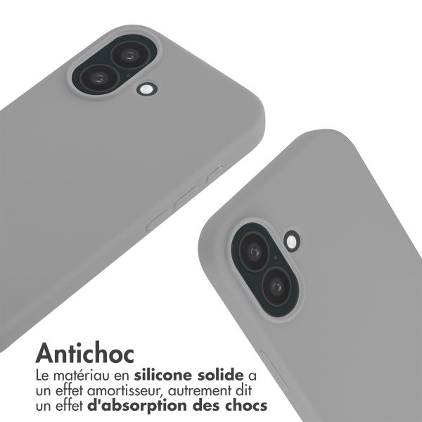 imoshion Coque en silicone avec cordon iPhone 16 - Gris clair