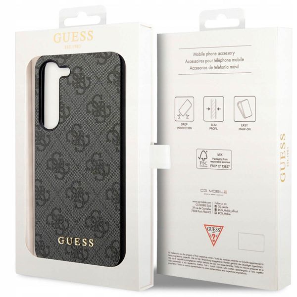 Guess Coque arrière 4G Classic Logo Charm Samsung Galaxy S24 Plus - Noir