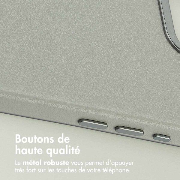Accezz Coque arrière en cuir avec MagSafe Apple iPhone 16e - Light Grey