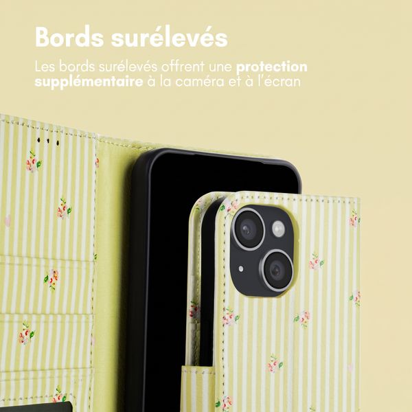 imoshion Étui de télephone portefeuille Design Apple iPhone 14 - Garden Stripes