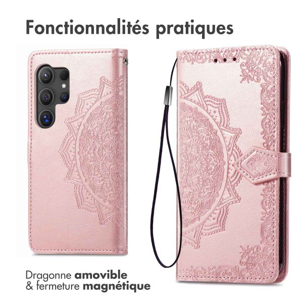 imoshion Etui de télephone Mandala Samsung Galaxy S24 Ultra - Rose Doré