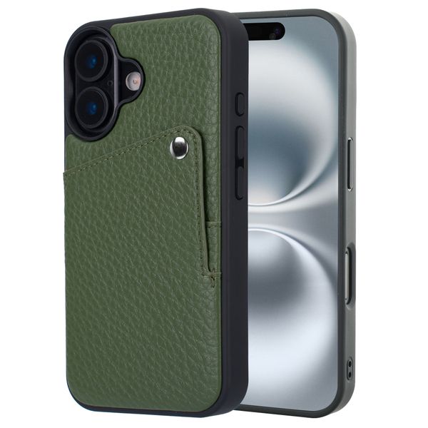 Selencia Coque Riva avec porte-cartes Apple iPhone 16 - Sage Green