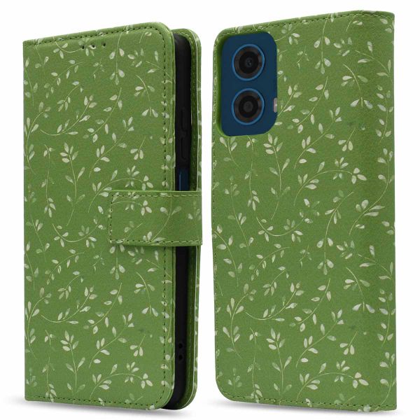 imoshion Étui de téléphone portefeuille Design Motorola Moto G34 - Green Flowers