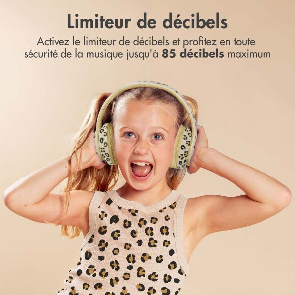 imoshion - Édition Spéciale - Casque sans fil pour enfants LED Light - Avec câble AUX - Léopard