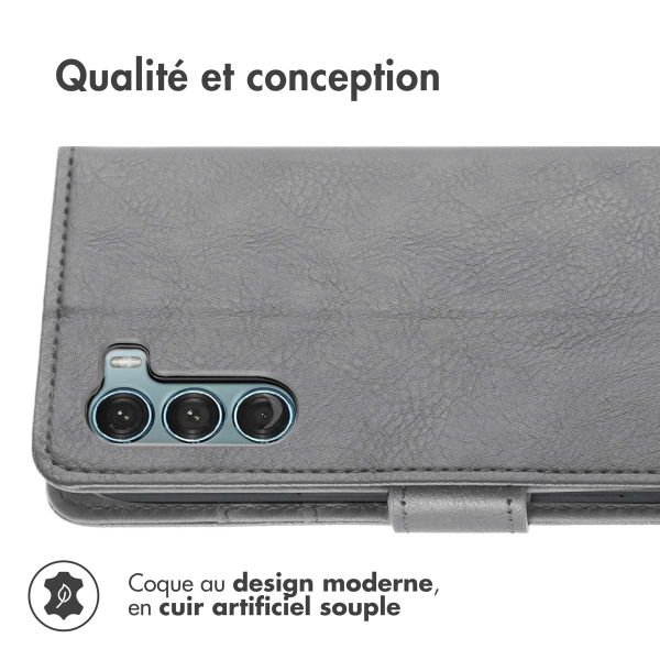 imoshion Étui de téléphone portefeuille Luxe Motorola Moto G200 - Gris