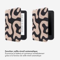 Selencia Étui de liseuse portefeuille Vivid Kobo Clara Colour / Clara BW - Art Wave Black