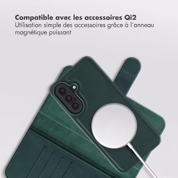 Selencia Étui portefeuille amovible Olyn avec MagSafe Samsung Galaxy A57 (5G) - Vert