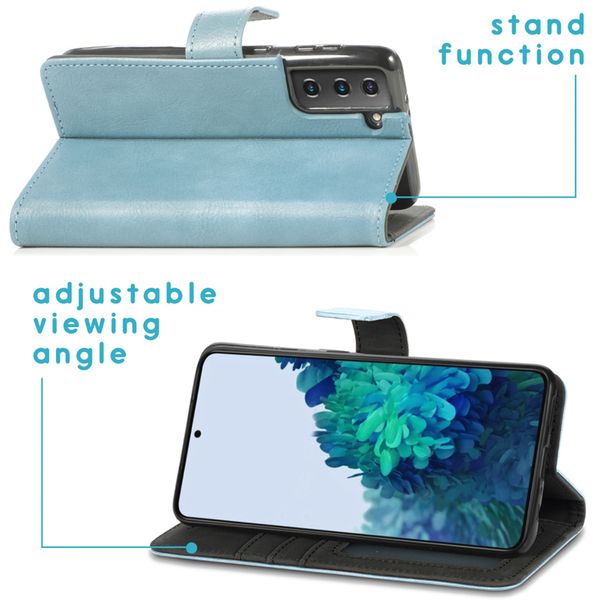 imoshion Étui de télephone portefeuille de luxe Samsung Galaxy S21 - Bleu clair