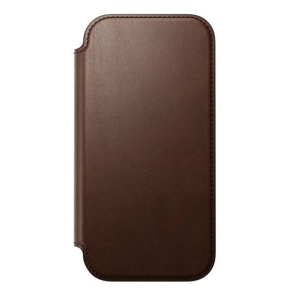 Nomad Étui de télephone portefeuille Modern Leather Folio Apple iPhone 17 - Marron