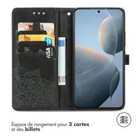 imoshion Etui de téléphone portefeuille Mandala Xiaomi Poco X6 Pro - Noir