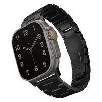 Uniq Bracelet Osta en acier avec maillons auto-ajustables Apple Watch Series 1 t/m 11 / SE / Ultra (44/45/46/49 mm) - Midnight Black