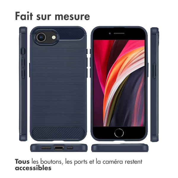 imoshion Coque Brushed Apple iPhone 16e - Bleu foncé