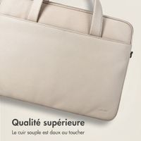 Accezz Leather Sac ordinateur 16 pouces - Beige